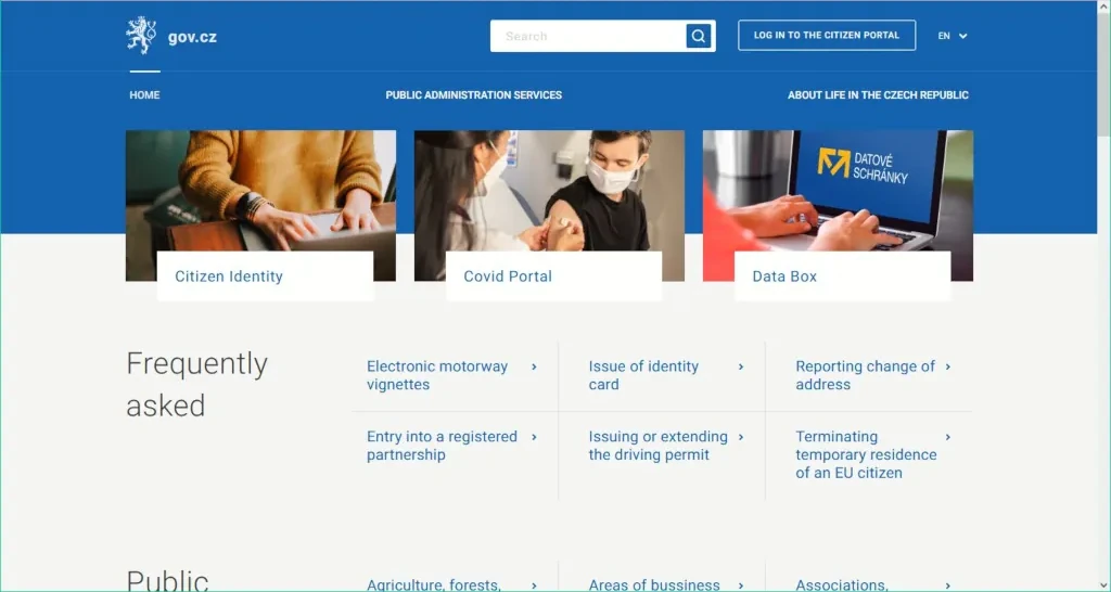 Web gov.cz English version