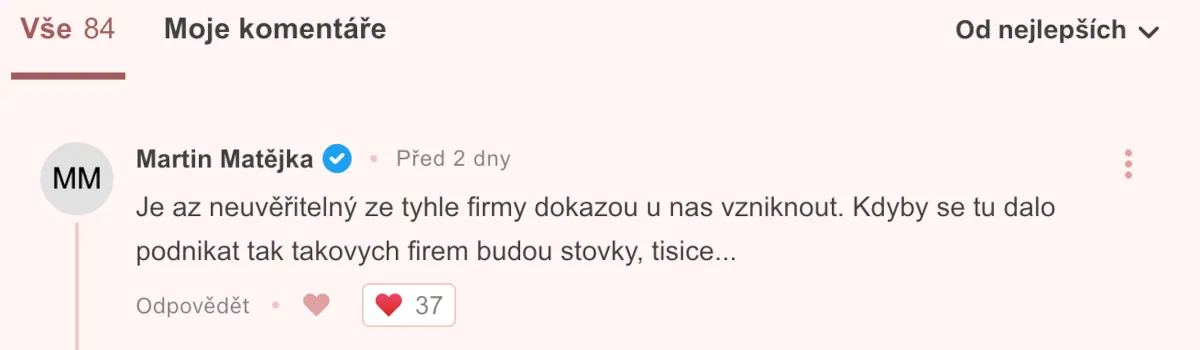 Komentáře start-up Brightpickl