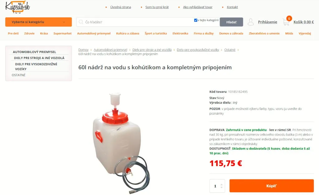 Nádrž terno na slovenskom kupsito.sk